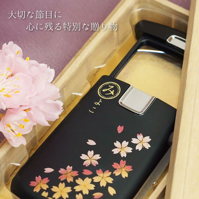 名入れ蒔絵スライドルーペLED付き桐箱セット