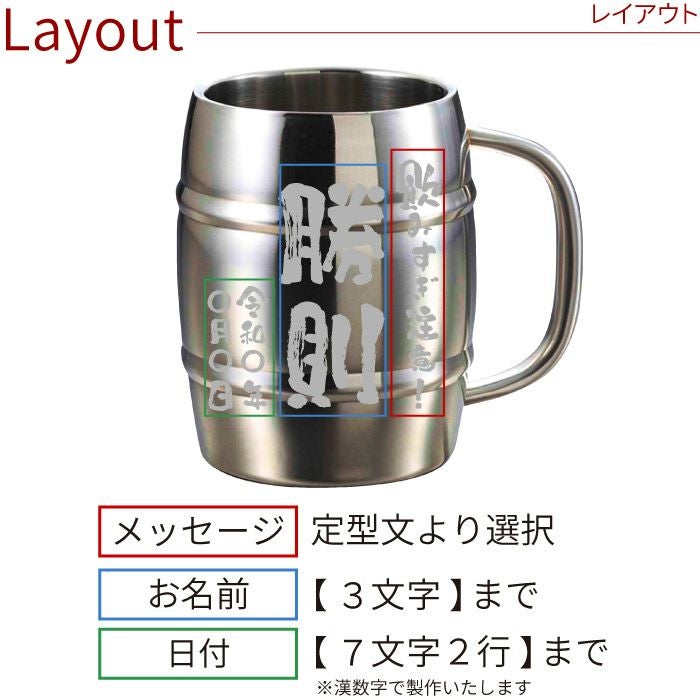 名入れOK！でかジョッキ　ステンレス1L