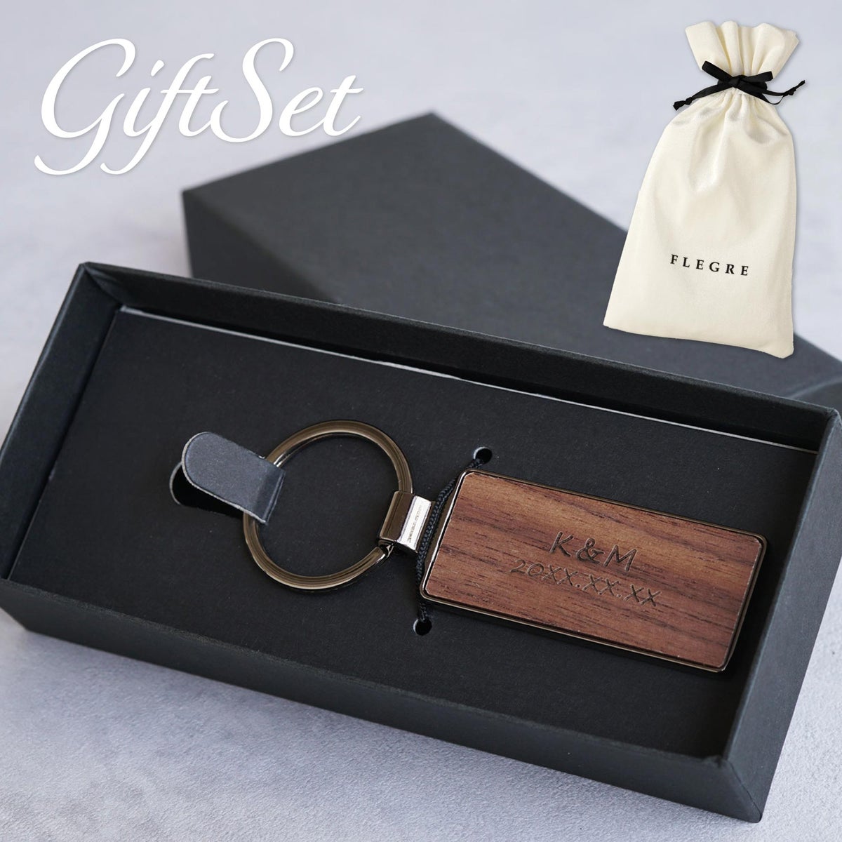 名入れOK!木製キーリング