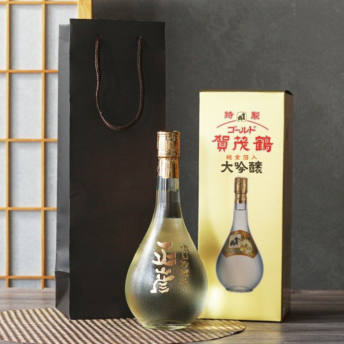名入れボトル彫刻ゴールド賀茂鶴大吟醸｜ギフトショップ「FLEGRE