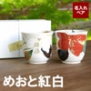花日和湯呑み　紅白ペア