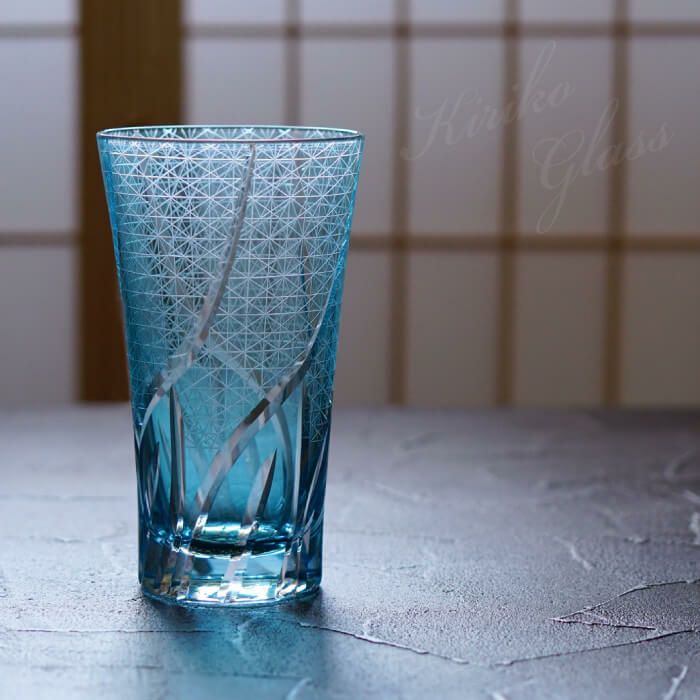 名入れ 切子ロンググラス 菊つなぎ模様 400ml 単品｜ギフトショップ