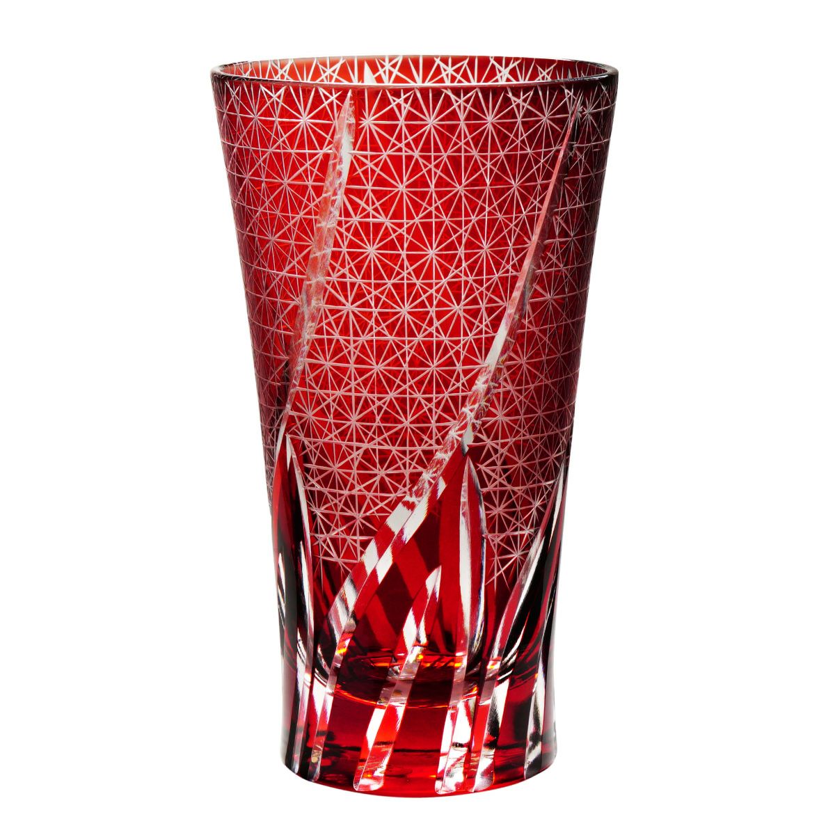 名入れ 切子ロンググラス 菊つなぎ模様 400ml 単品｜ギフトショップ