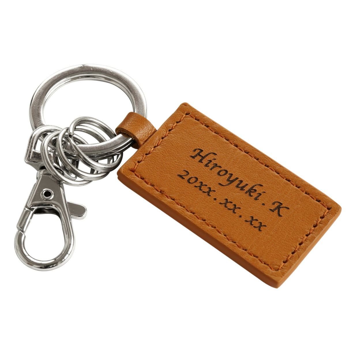 名入れスクエアレザーキーホルダー 単品｜ギフトショップ「FLEGRE