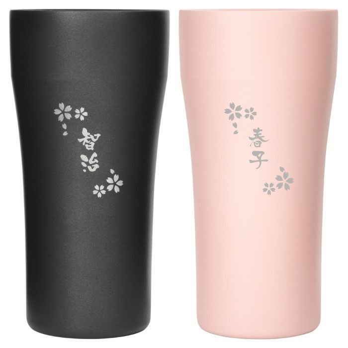 名入れ 陶器風ステンレスタンブラー 420ml ペア｜ギフトショップ