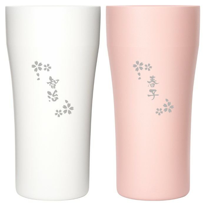 名入れ 陶器風ステンレスタンブラー 420ml ペア｜ギフトショップ