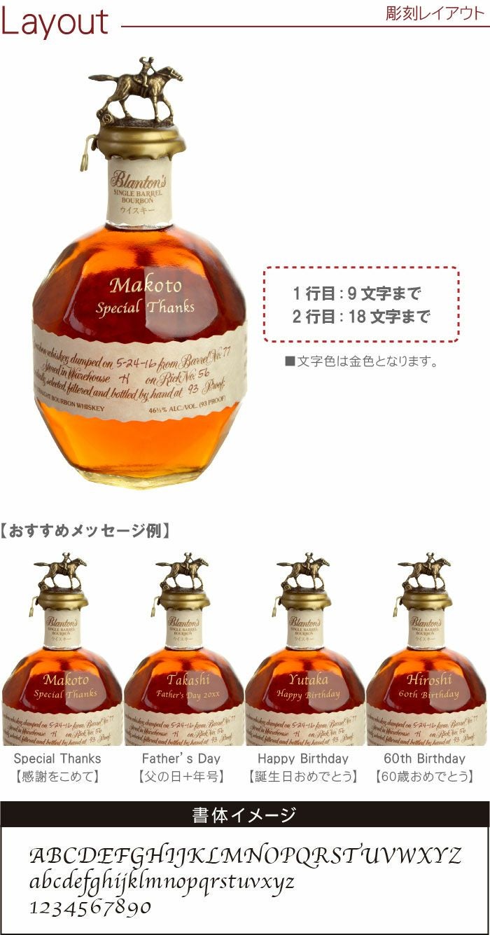 名入れOK！ボトル彫刻ブラントン750ml｜ギフトショップ「FLEGRE