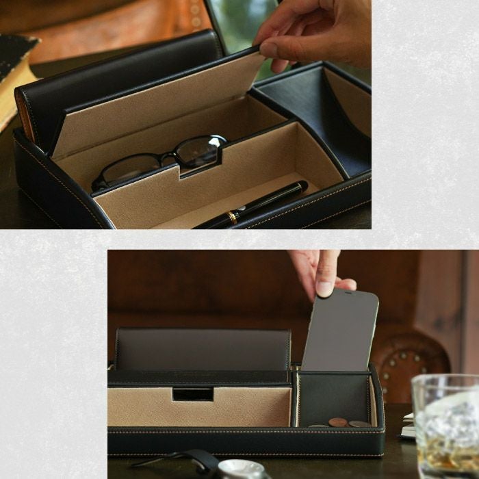 小物入れ fulrentse 名入れ メンズレザー卓上小物入れ｜ギフトショップ「FLEGRE（フレグレ）」