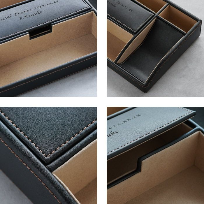 名入れ メンズレザー卓上小物入れ｜ギフトショップ「FLEGRE（フレグレ）」