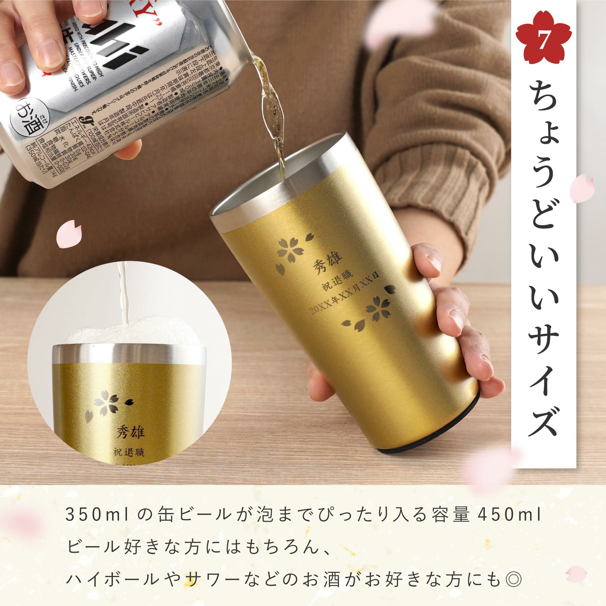 真空断熱ステンレスタンブラー 【桜】 日本語ver 450ml｜ギフト