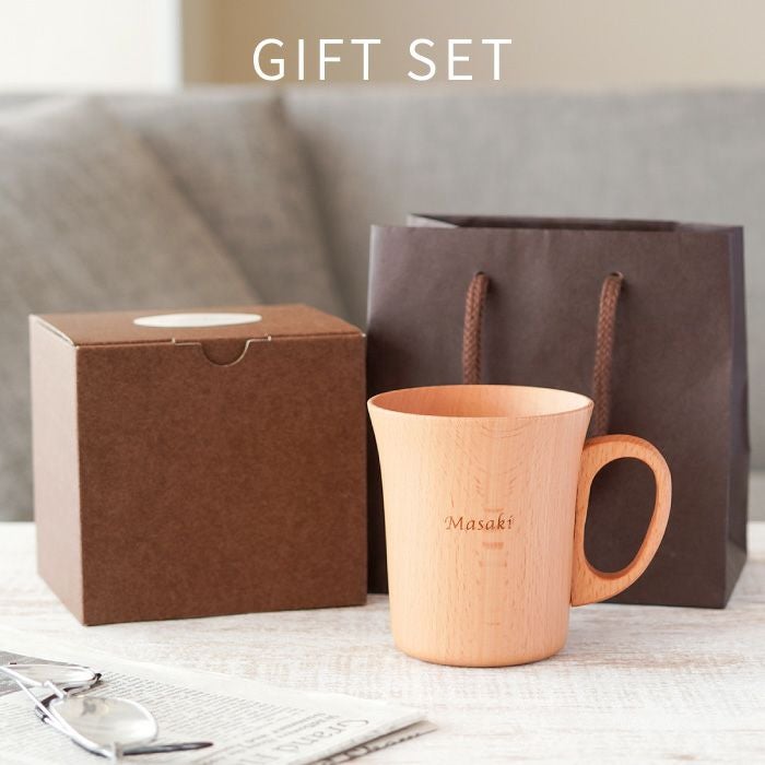 名入れ ナチュラル 木製 マグカップ 単品｜ギフトショップ「FLEGRE
