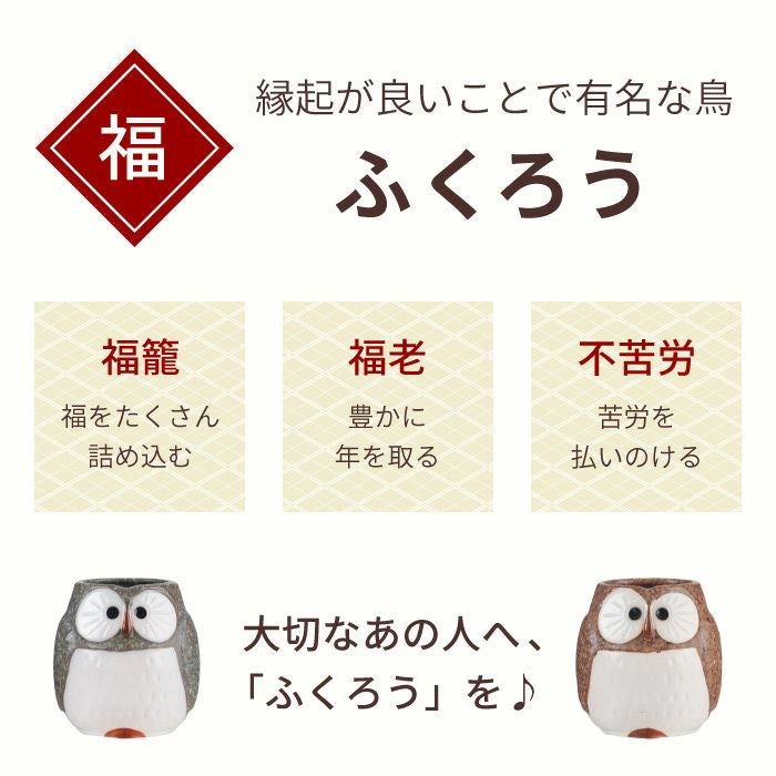名入れOK！ 福来る ふくろう 湯呑み 単品｜ギフトショップ「FLEGRE