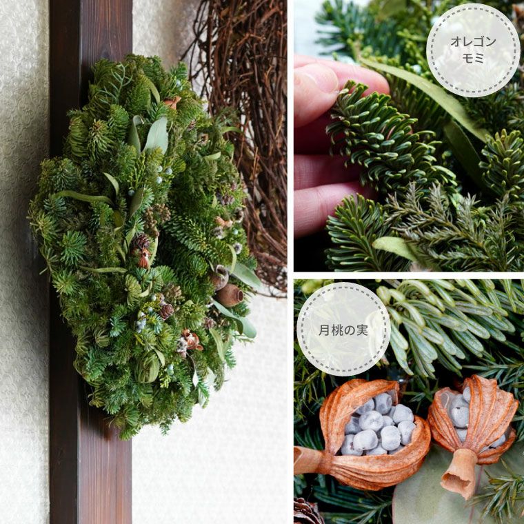 コニファーと月桃のクリスマスリース・生 30cm』｜ギフトショップ