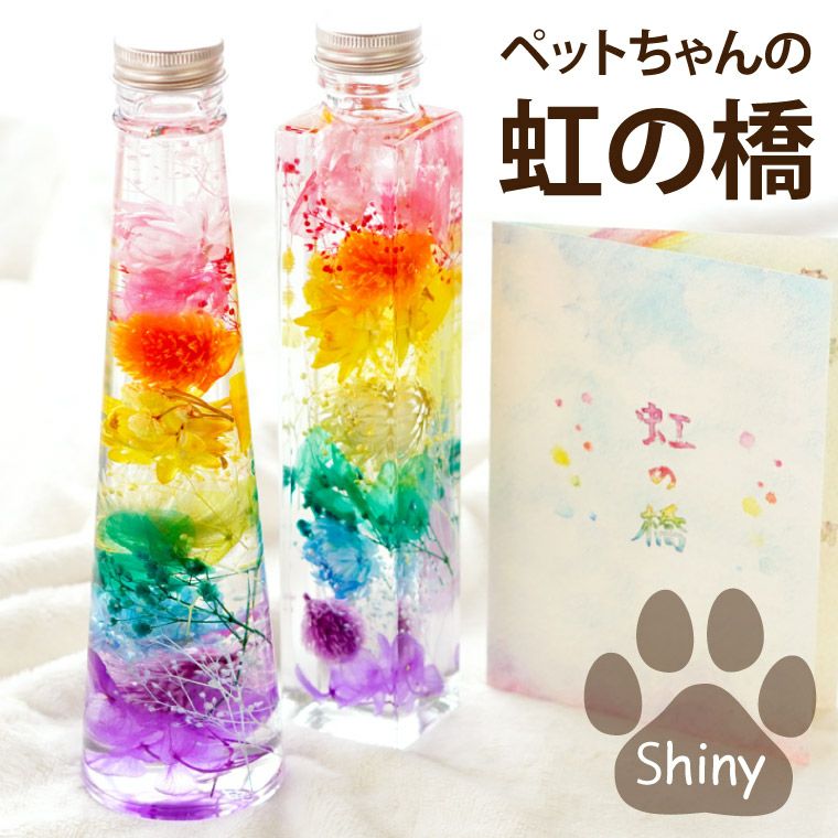 ペットちゃんの虹の橋 ハーバリウム シャイニー】 お供え｜ギフト