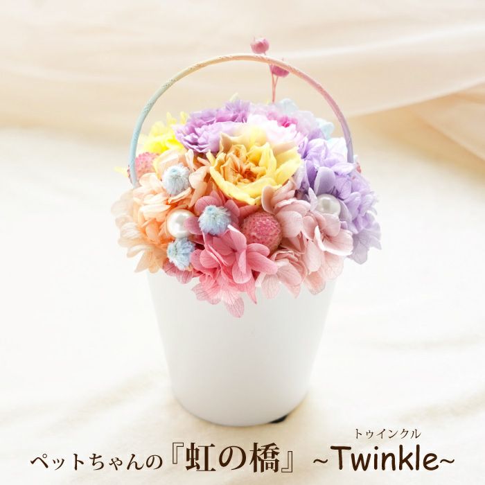 セバスチャンページ　プリザーブドフラワー　一対　お供え花 ペットちゃんの虹の橋 Twinkle トゥインクル』 お供え プリザーブド