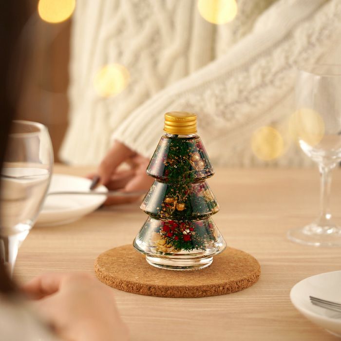 ◆ハーバリウム 15 バラと木の実のクリスマスbottle.:*:・ クリスマスツリーボトル』ハーバリウム｜ギフトショップ「FLEGRE